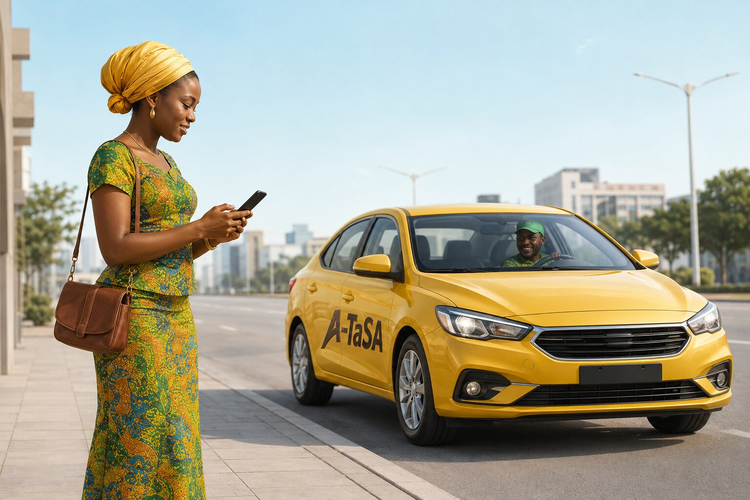 Passagers montant à bord d'une voiture A-TaSA